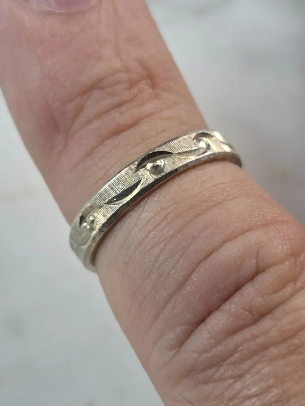 Womens Girls Vintage Estate Sterling Silver Modernist Ring 1.5g E4157